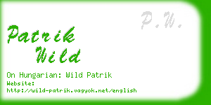 patrik wild business card